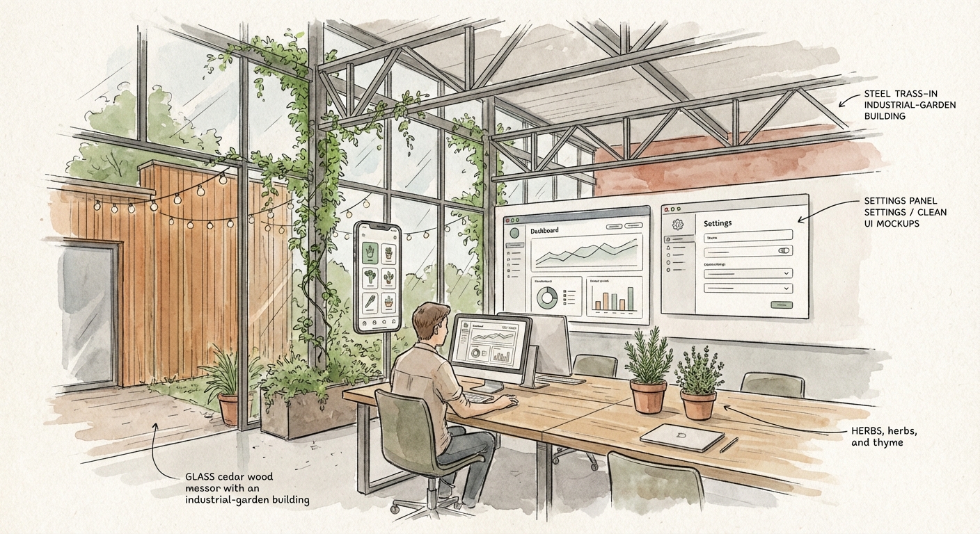 Developer setting up Sponic Gardens software platform