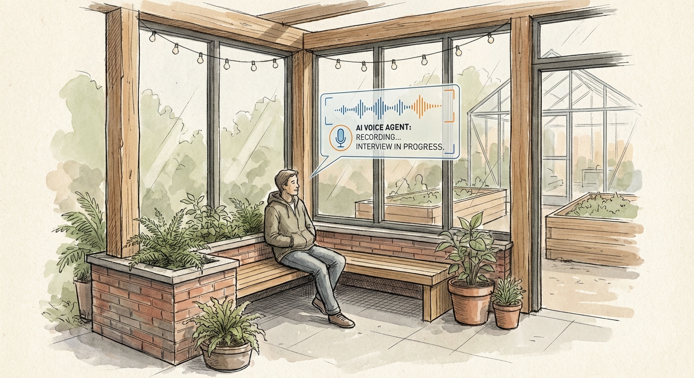 Guest doing a pre-event voice interview on their phone