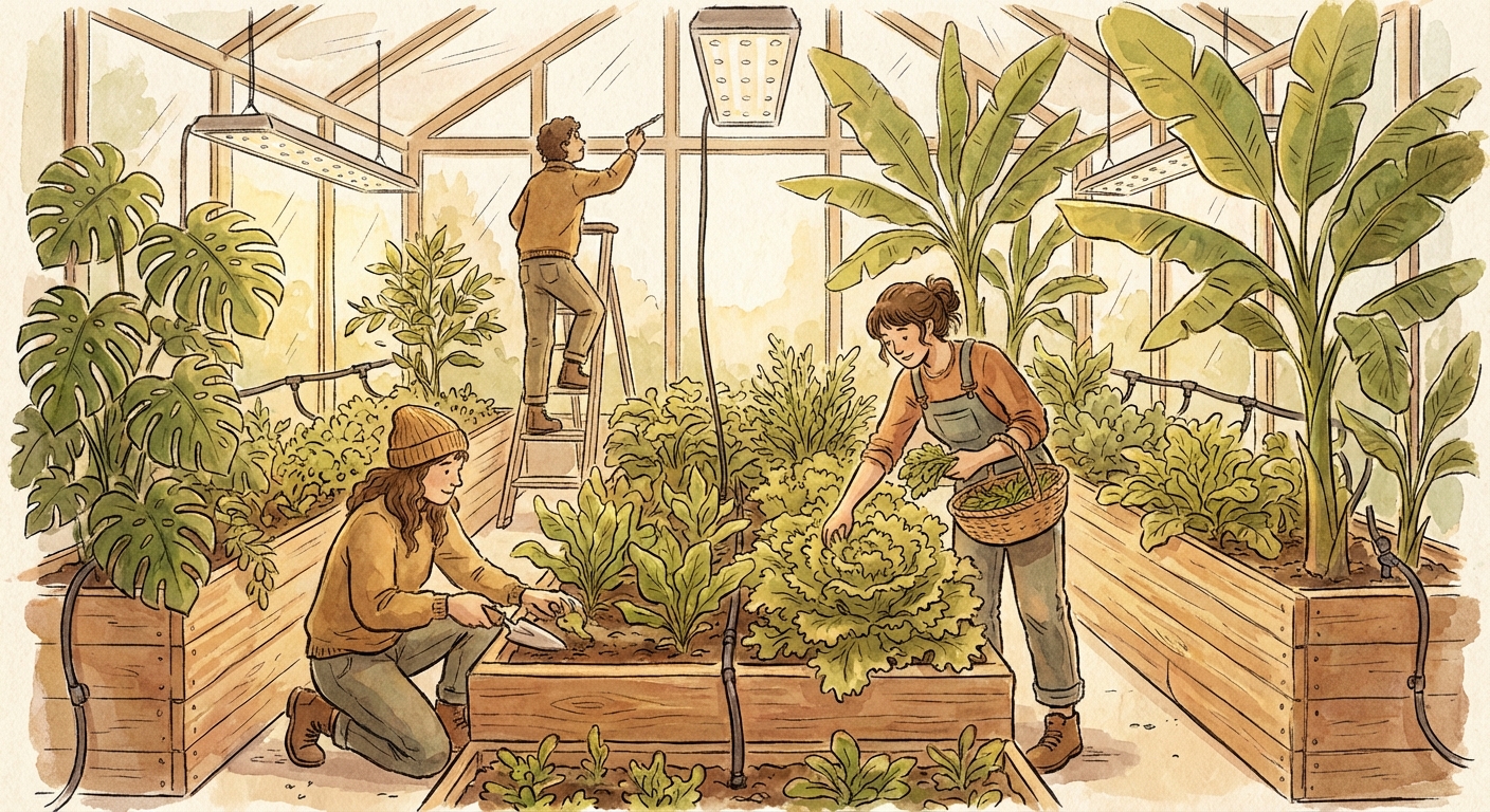 Guided gardening session in the greenhouse